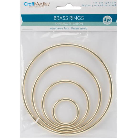 Craft Medley Brass Rings 4/Pkg