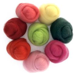 Wistyria Editions Wool Roving 15" .25oz 8/Pkg