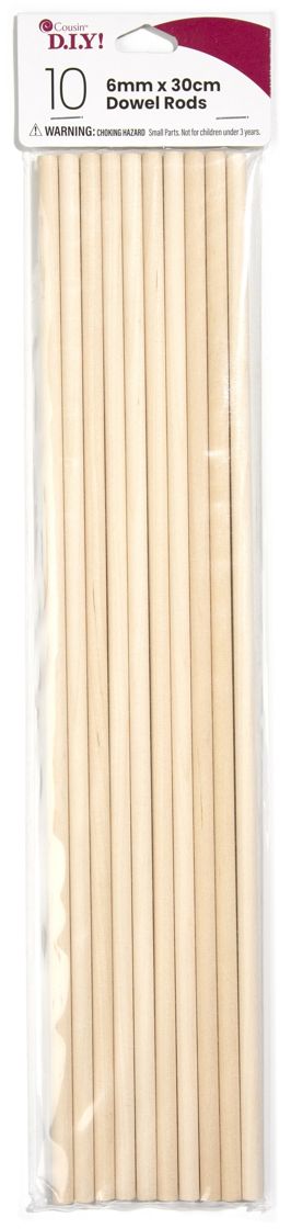 CousinDIY Dowel Rod .25"X12" 10/Pkg
